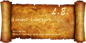 Lendel Evariszt névjegykártya